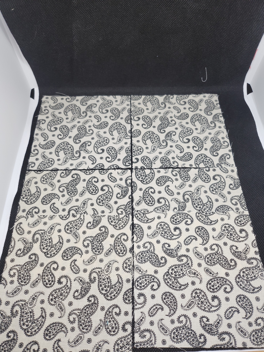 Black and White Paisley Cotton 4.75 Inch 6 Pcs Fabric Squares Precut